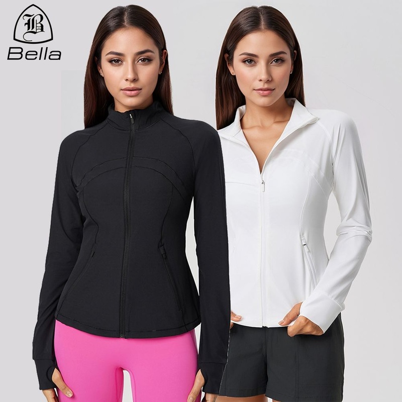 High-End Custom Women Stand Collar Zip up Outdoor Jacket Sports Running Jacket Gym Training Wear with Thumb Holes – Sports Jacket and Outdoor Jacket price