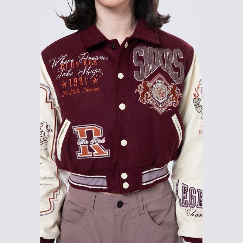 Hot Sale Customized Design Fashion Casual Sports Crop Top Letterman Varsity Jacket – Fashion Varsity Jacket and Varsity Jacket price