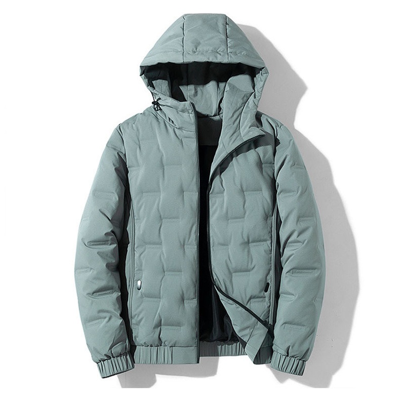 Mens Green Hooded Quilted Windbreak Causal Coat Fashion Jacket – Outdoor Clothing and Apparel price
