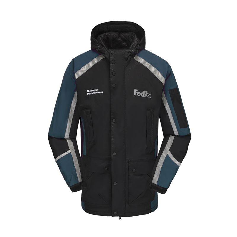 OEM FedEx Express Custom Logo Waterproof Rain Puffer Bubble Winter Coat Outdoor Work Delivery Windbreaker Jacket – Workwear and Waterproof Jacket price
