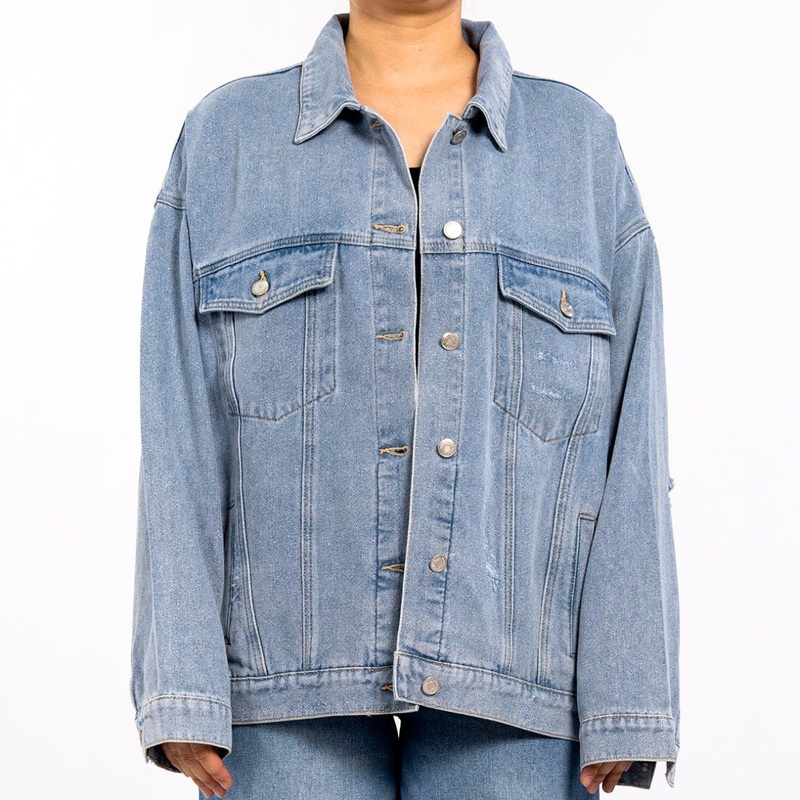 Spring Autumn Plus Size Blue Classic Vintage Long Sleeve Jean Jacket Women – Blue Denim Jacket and Women Blue Denim Jacket price