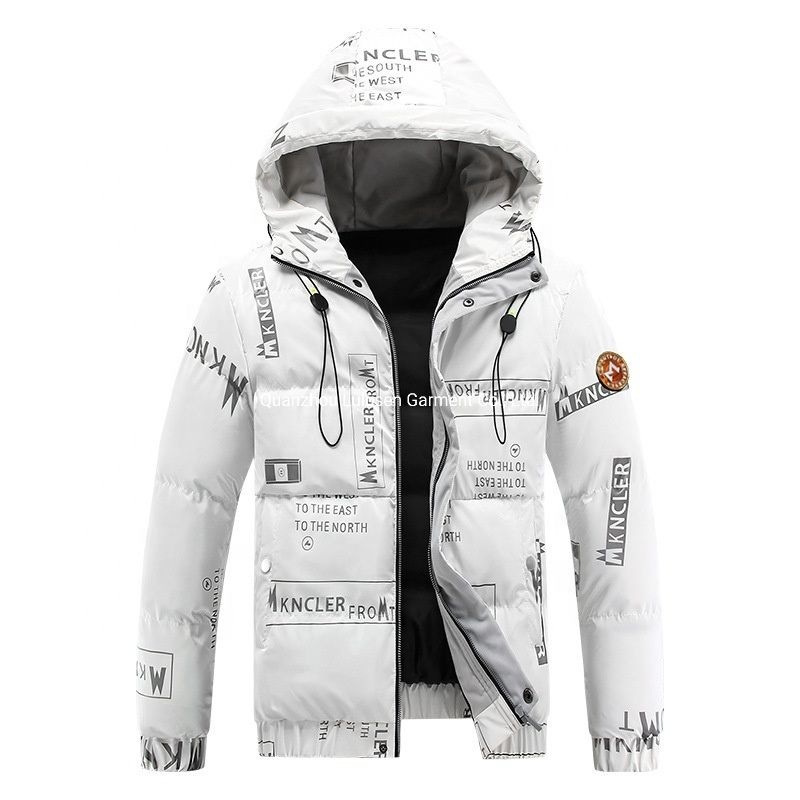 Streetwear 100% Polyester Printed Bomber Black Winter Unisex Puffer Coat Men Jacket – Jacket and Jackets price