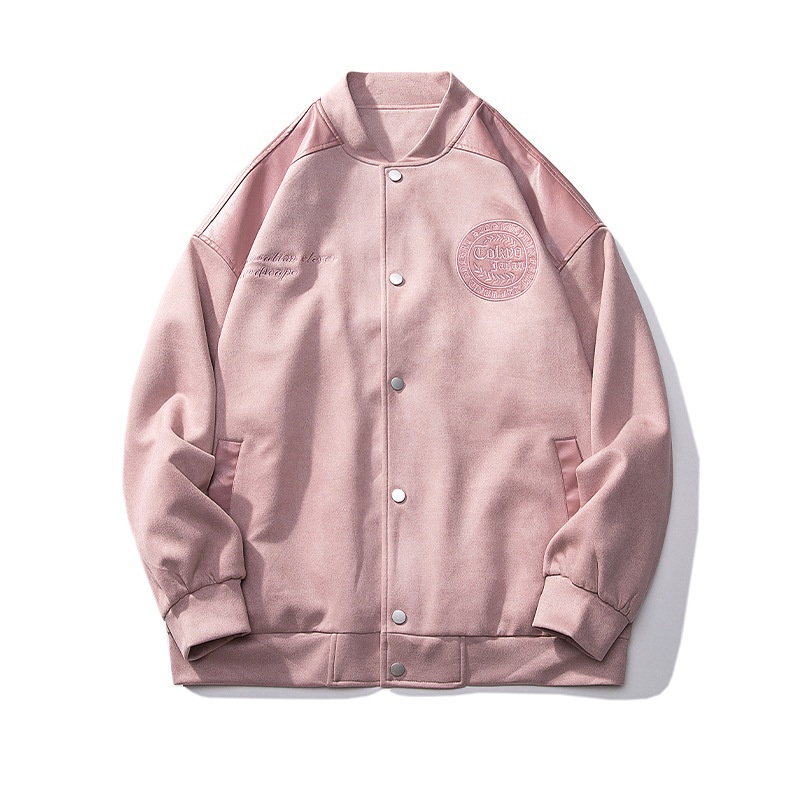 Suede Splicing Design Jacket Mens Coat Spring and Autumn New Korean Casual Jacket Baseball Jacket – Inside Sublimation Lining Letterman Denim Jacket and Brand Embroidery Logo Jacket price