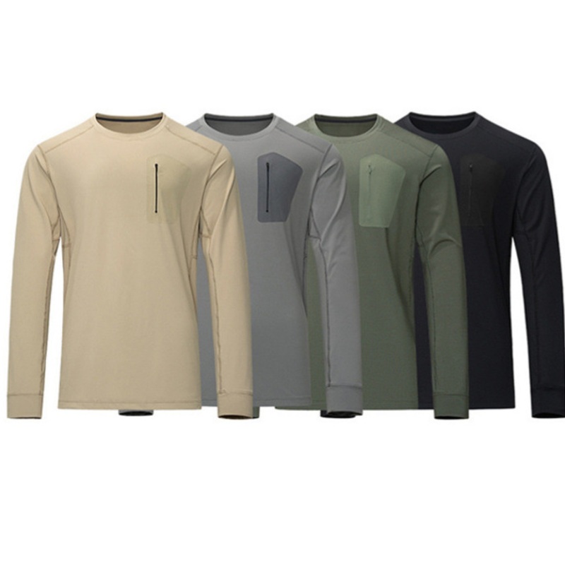 Mens Brushed Fleece Jacket Lightweight Long-Sleeve Outdoor Sports Fleece-Lined T-Shirt – Fleece-Lined T-Shirt and Moisture-Wicking Fabric price