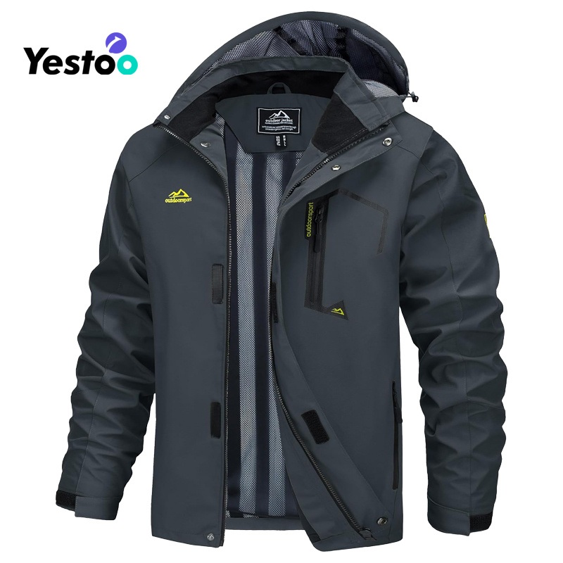 Mens Waterproof Windbreaker Jacket – Lightweight Detachable Hood for Outdoor Sports – Waterproof Jacket and Windbreaker Jacket price