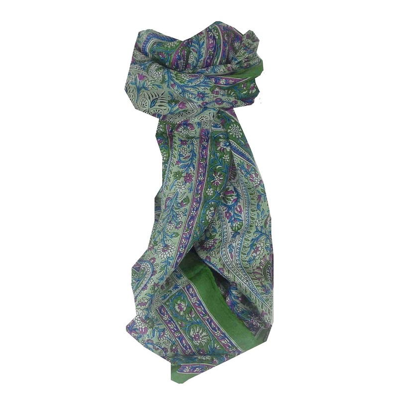 Mulberry Silk Traditional Long Scarf Malabar Sage by Pashmina & Silk | Fruugo SG