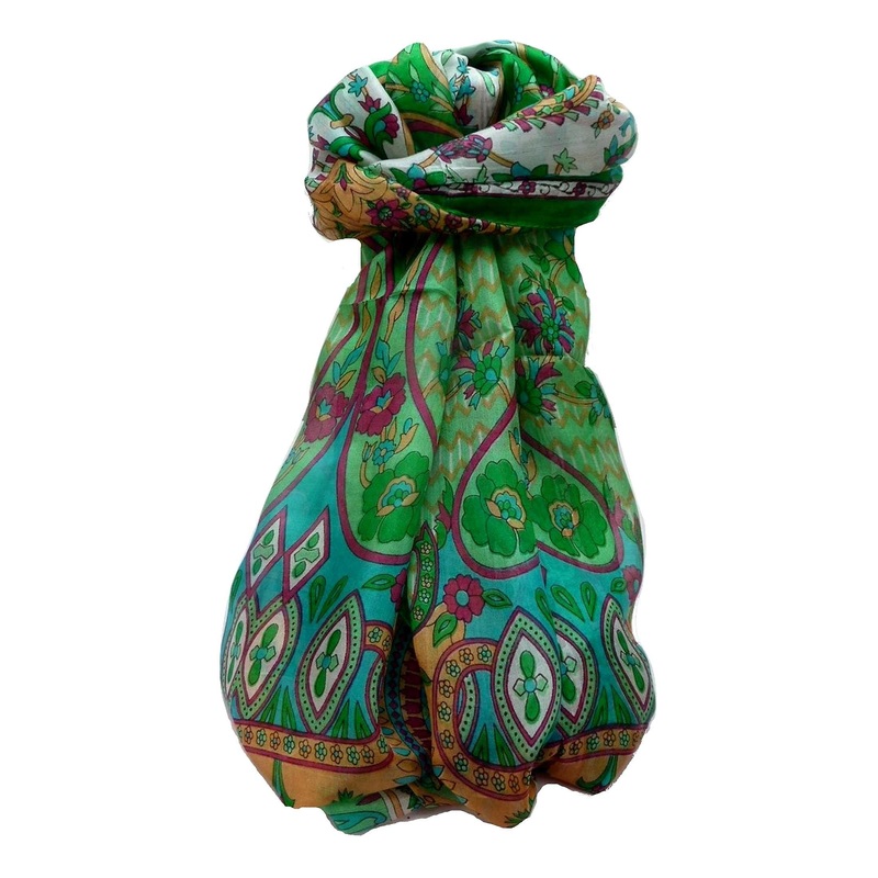 Mulberry Silk Traditional Long Scarf Shalmali Emerald by Pashmina & Silk | Fruugo SG
