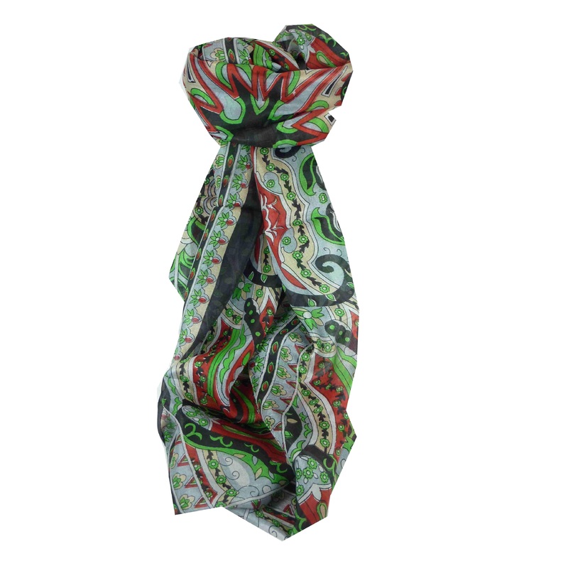 Mulberry Silk Traditional Long Scarf Sita Black by Pashmina & Silk | Fruugo SG