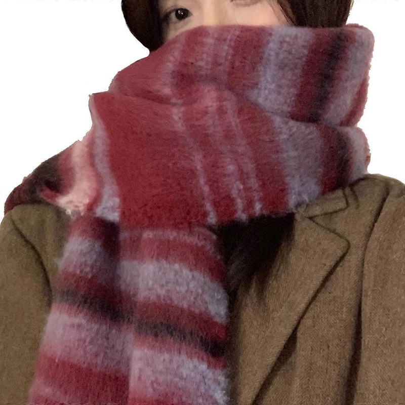 Cashmere Striped Scarf for Women, Pompon | Fruugo SG