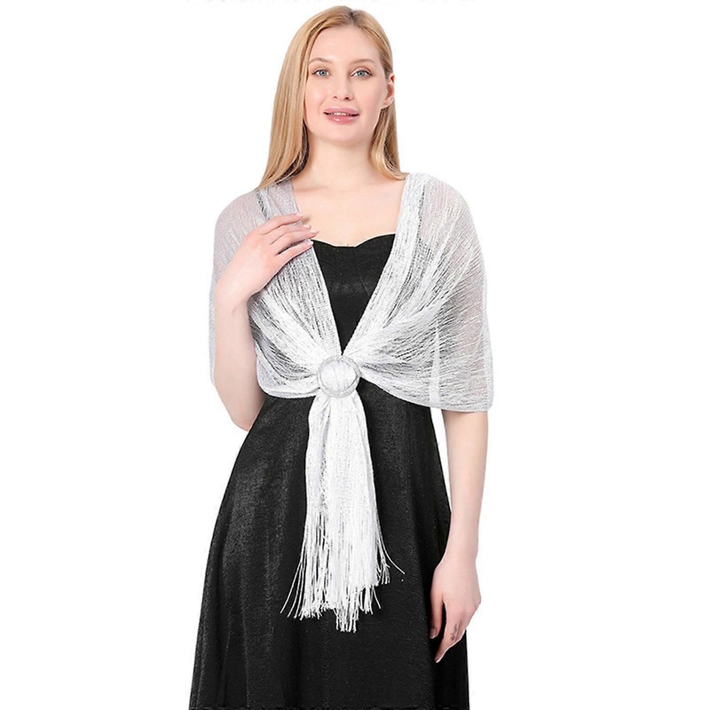 Glittering Shawl and Wrap for Female Evening Party Formal Dress Shawl Fashion Shoulder Wrap for Dating Dinner Party  White | Fruugo SG