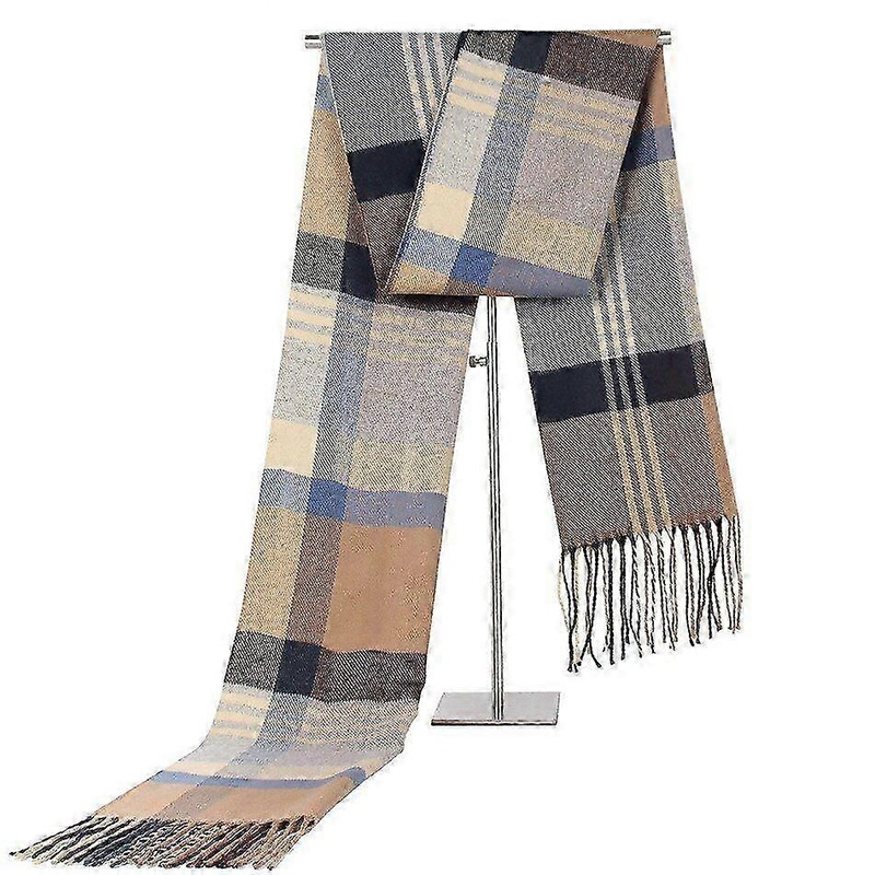 Imitation Cashmere Warm Striped Checkered Scarf for Men | Fruugo SG