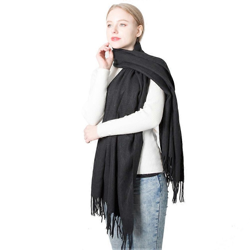 Mens Scarfs Warm Monochrome Fringed Decor Cashmere Imitation 200x70x0.5cm 1Set | Fruugo SG