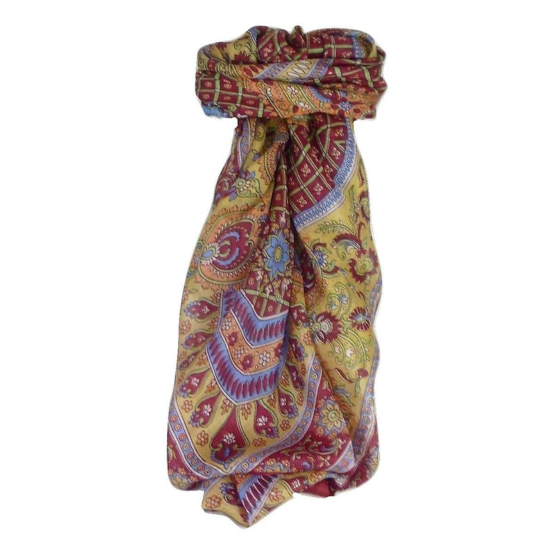 Mulberry Silk Classic Square Scarf Ushma Wine by Pashmina & Silk | Fruugo SG