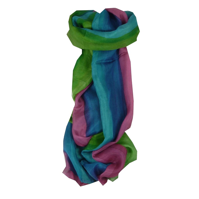 Mulberry Silk Hand Dyed Long Scarf Baij Rainbow Palette from Pashmina & Silk | Fruugo SG