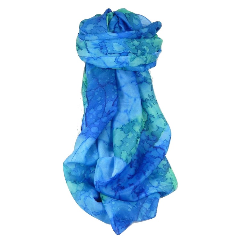 Mulberry Silk Hand Painted Long Scarf Classic Blueberry by Pashmina & Silk | Fruugo SG