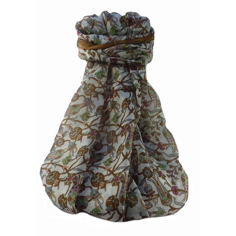 Mulberry Silk Traditional Long Scarf  Karwan Chestnut by Pashmina & Silk | Fruugo SG