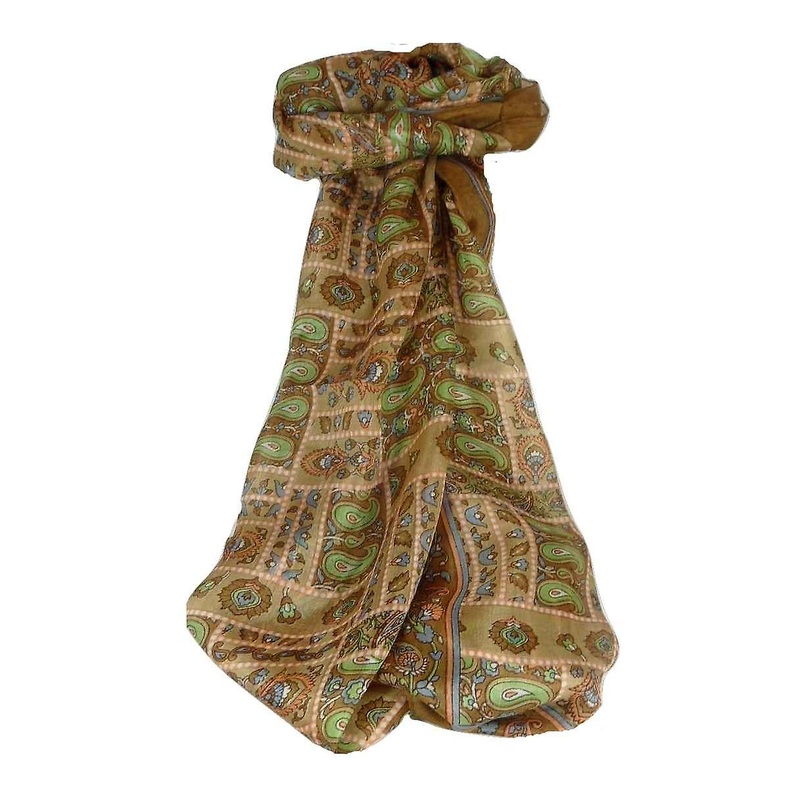 Mulberry Silk Traditional Long Scarf Khosta Caramel by Pashmina & Silk | Fruugo SG