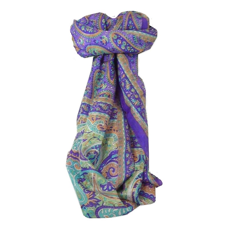 Mulberry Silk Traditional Long Scarf Koel Violet by Pashmina & Silk | Fruugo SG