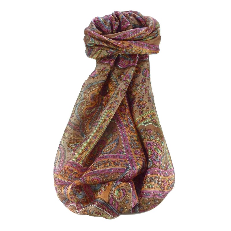 Mulberry Silk Traditional Long Scarf Madh Copper by Pashmina & Silk | Fruugo SG