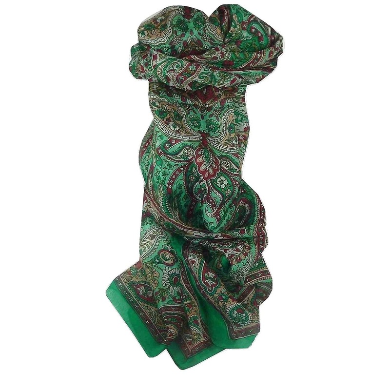 Mulberry Silk Traditional Long Scarf Sara Green by Pashmina & Silk | Fruugo SG