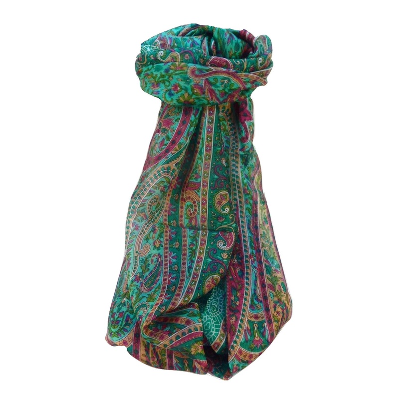 Mulberry Silk Traditional Long Scarf Shreya Emerald by Pashmina & Silk | Fruugo SG