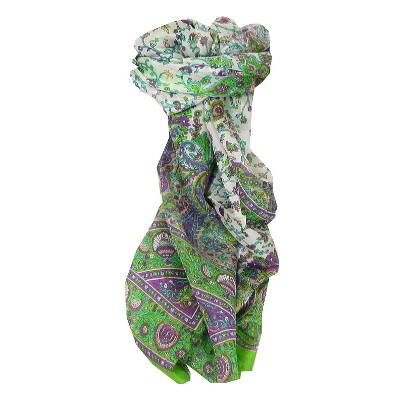 Mulberry Silk Traditional Long Scarf Tapti Citron Vert by Pashmina & Silk | Fruugo SG
