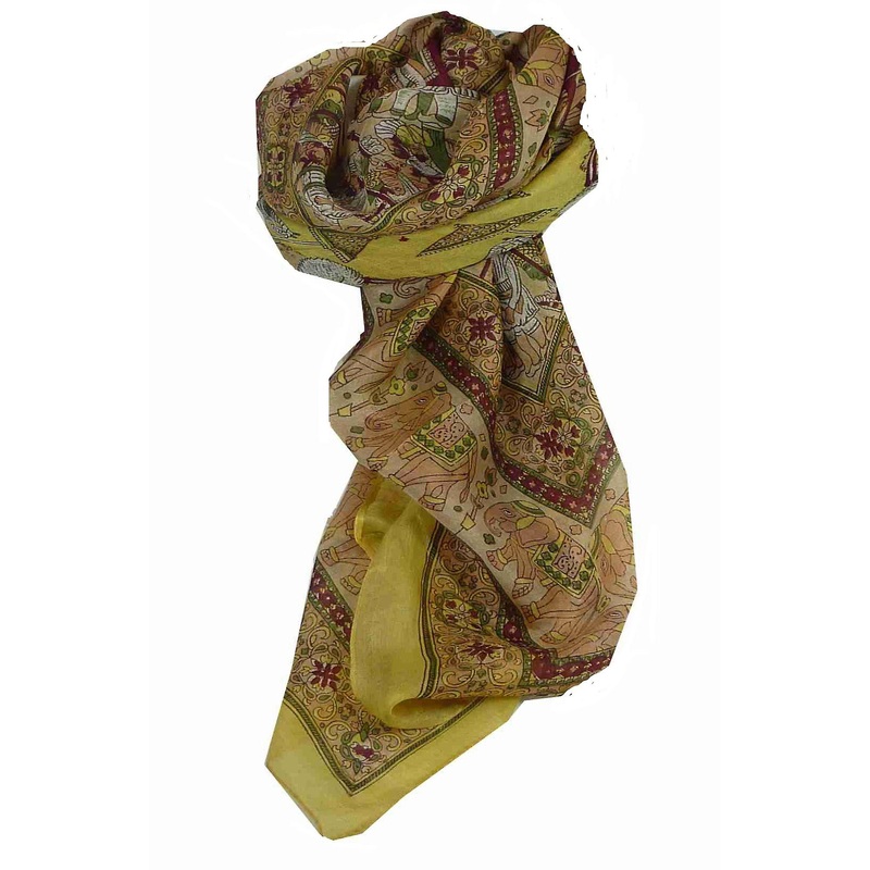 Mulberry Silk Traditional Square Scarf Farrin Primrose by Pashmina & Silk | Fruugo SG