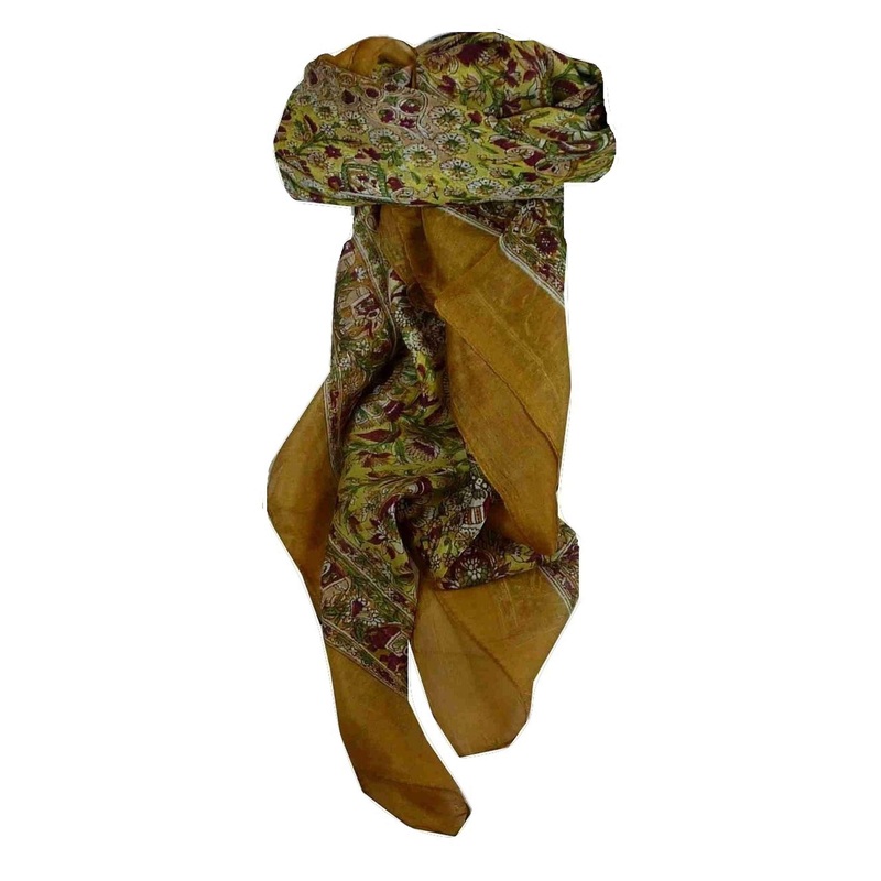 Mulberry Silk Traditional Square Scarf Har Caramel & Wine by Pashmina & Silk | Fruugo SG