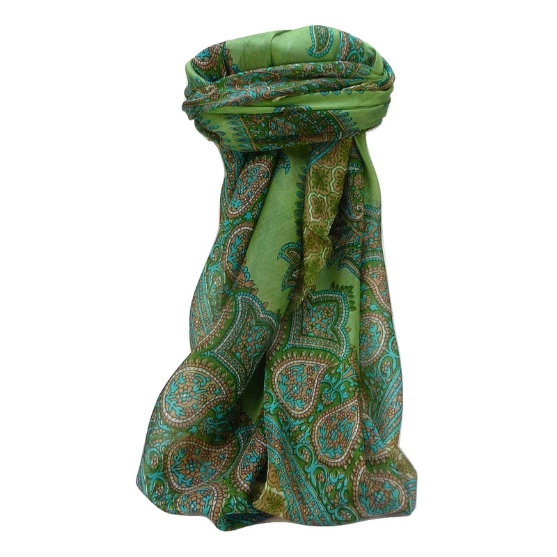 Mulberry Silk Traditional Square Scarf Obi Sage by Pashmina & Silk | Fruugo SG