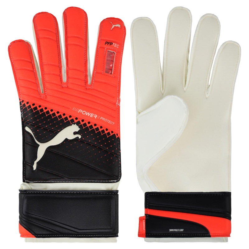 Puma Evo Power Protect Black Red Blast White Goalkeeper Gloves 041219 20 | Fruugo SG