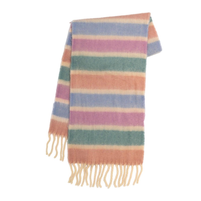 Rainbow Tassels Scarf Warm Shawl Cashmere Like Long Scarf Women Winter Shawl Neck Wrap Scarf Cold Weather Neck Scarves | Fruugo SG