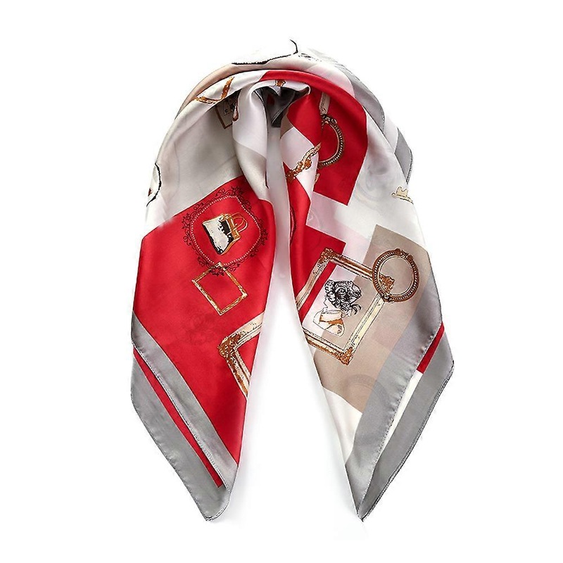 Silk feel scarf Medium size square satin scarf for ladies | Fruugo SG