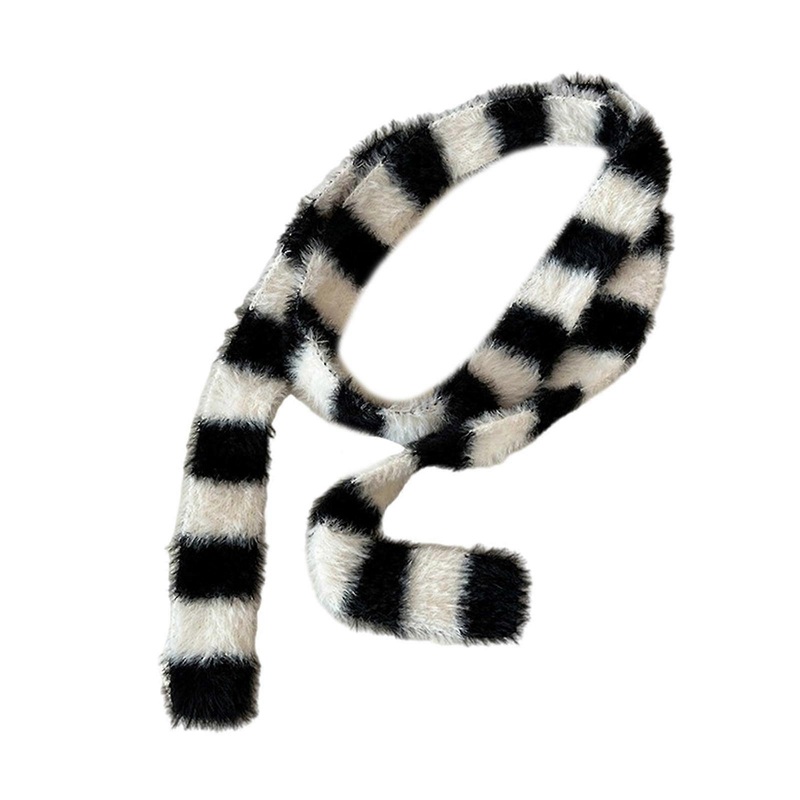 Stylish Knitting Scarf Striped Plush Neck Scarf Long Narrow Neckerchief for Women Girl Providing Warmth and Fashionable  White | Fruugo SG