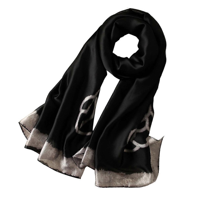 Summer Shawls Wraps Elegant Scarf Silk Sunscreen Clothing Accessories for Women Black 1Set | Fruugo SG