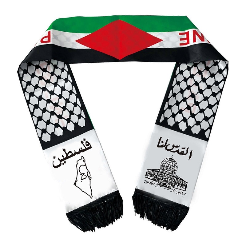 Vibrant Printed Palestine Flags Scarf for Formal Event National Flags Fringed Neck Scarf Satins Sash Multiuse Headscarf | Fruugo SG