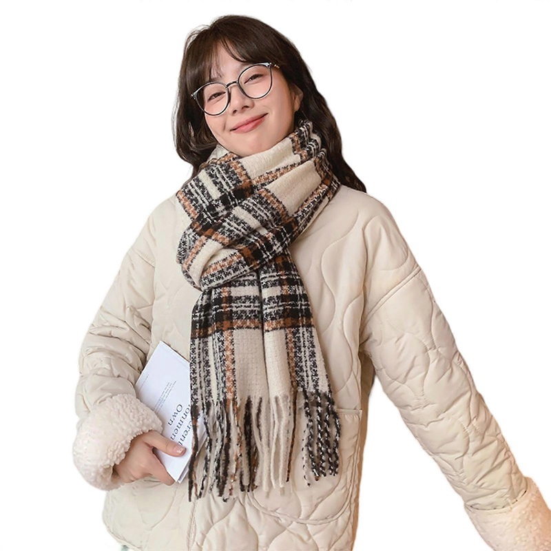 winter scarf, pompom, plaid, warm | Fruugo SG