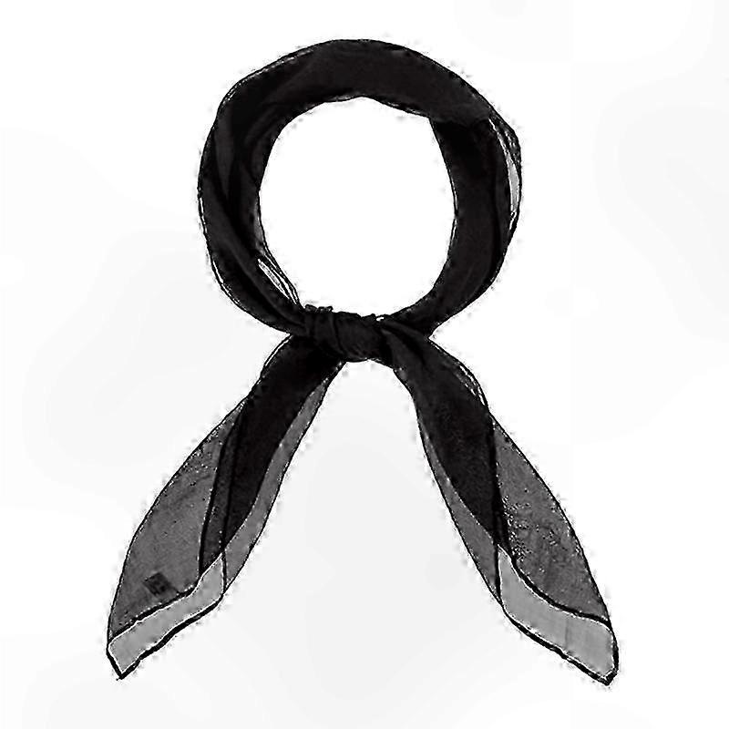 Womens 50s Chiffon Sheer Square Neck Head Scarf, Black | Fruugo SG