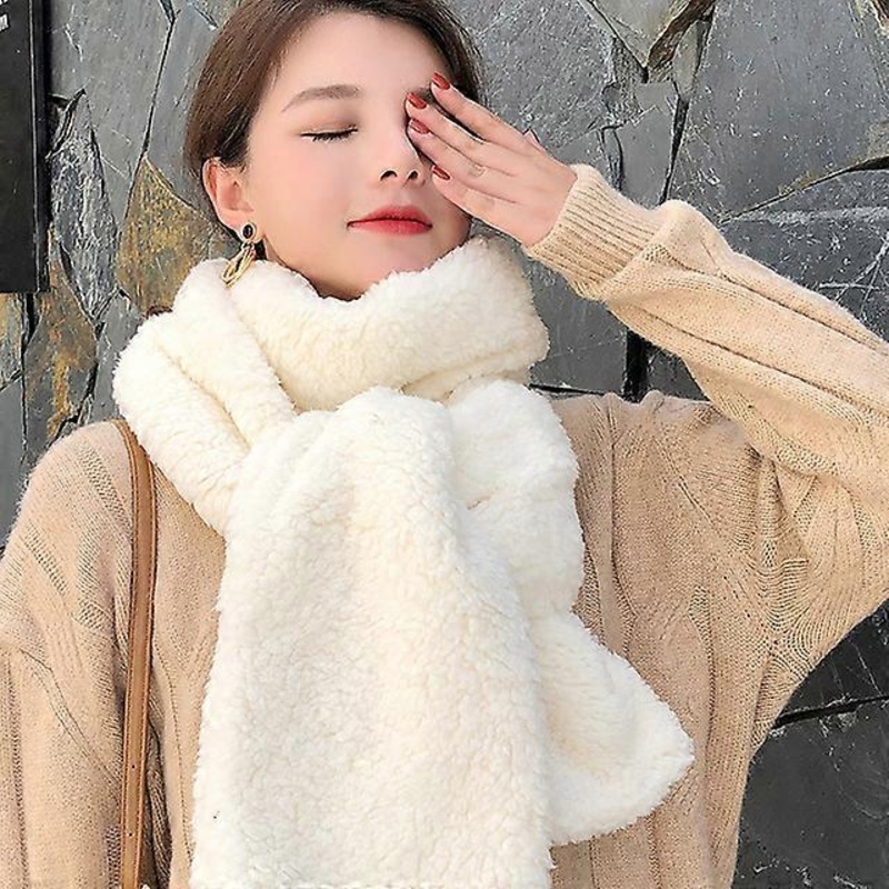 2021 Winter Scarf Solid Thicker Women Soft Plush Scarves Neck Head Warm Pashmina Lady Shawls and Wraps Bandana Tassel | Fruugo SG