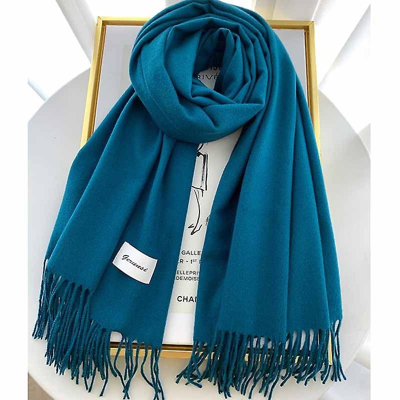 2023Autumn And Winter Cashmere Scarf Texture Solid Color Tassel Warm Long Wrap All-matching Thickened Couple Scarf | Fruugo SG