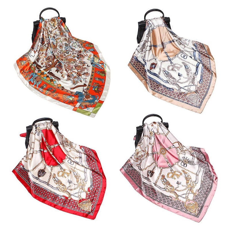 35 Large Stain Square Scarves for Women – 4 PCs Women Silk Like Head Scarf Bandanas Hair Scarf Neck Scarf | Fruugo SG