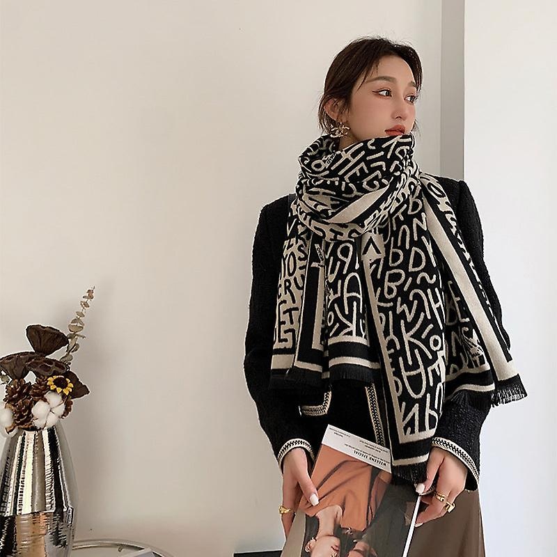 Autumn And Winter F Letter Thickened Artificial Cashmere Scarf Women’s Korean Style Dongdaemun All-matching Long Women’s Shawl Scarf | Fruugo SG