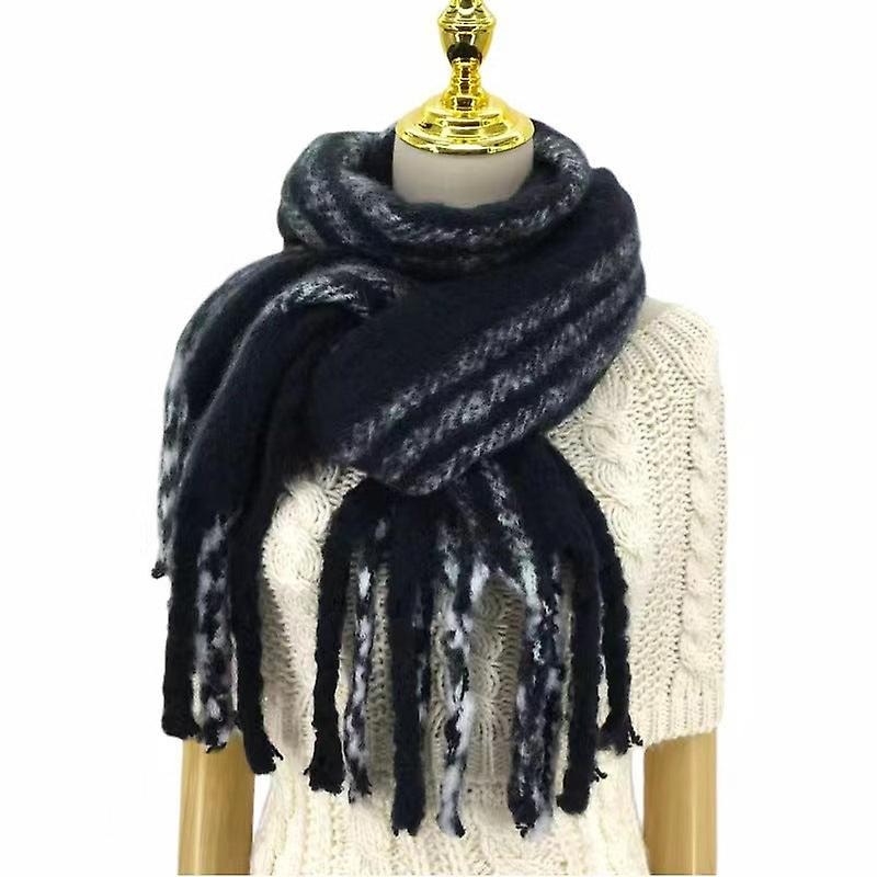 Autumn And Winter Scarf Women’s Thick Circle Yarn Warm Men And Women All-matching Scarf Student Tassel Shawl | Fruugo SG