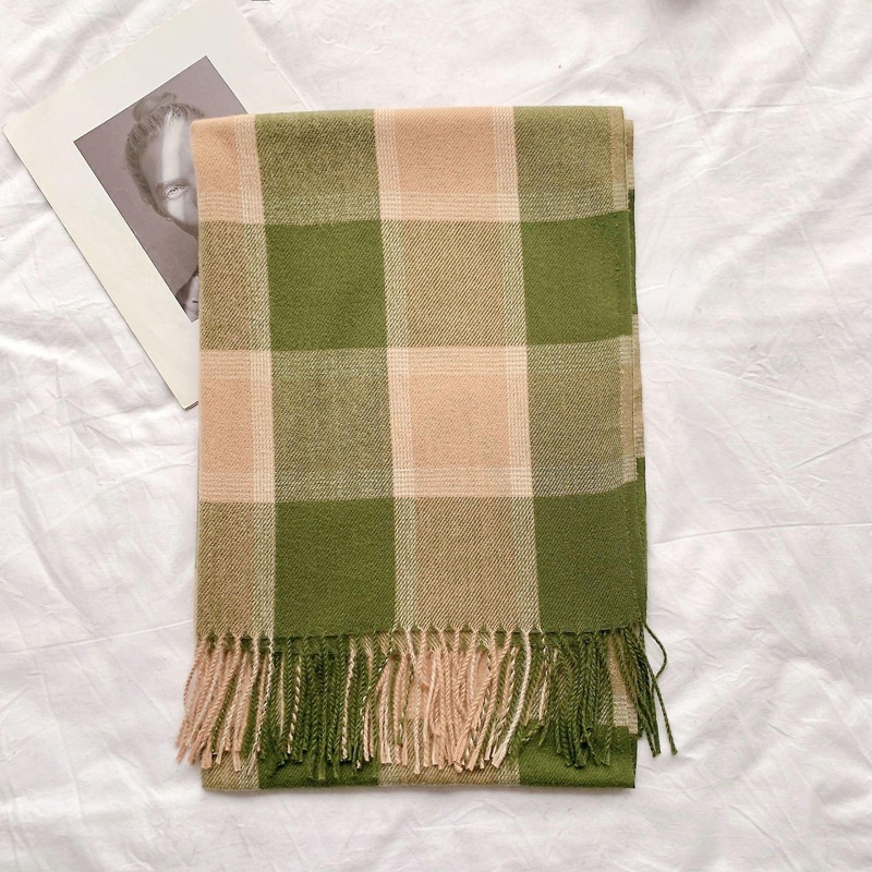 Autumn Winter Retro Plaid Artificial Cashmere Scarf Women ‘s New Fashion Tassel Warm Scarf Office | Fruugo SG