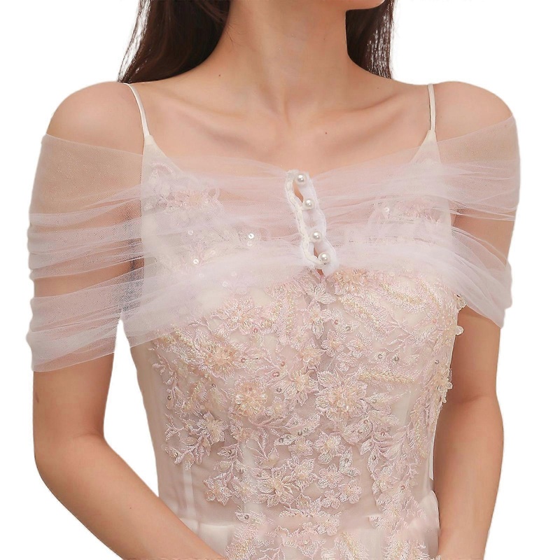Bridal One-word Shawl White Color Sheer Wrap Wedding Shawl Shrug Wrap Faux Pearl Button off Shoulder Prom Capelet  White | Fruugo SG