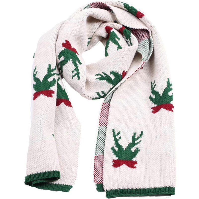 Fashion Women Christmas Scarf Winter Warm Knitted Scarves Xmas Neckerchief Neck Warmer | Fruugo SG