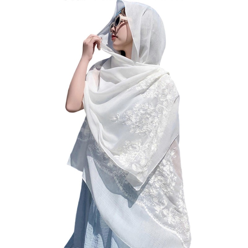 Flower Embroidery Flower Scarf Ethnic Shawl Wrap Bohemian Shoulder Covering For Women Travel Autumn Spring Layering Multicolor | Fruugo SG