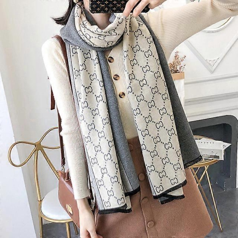 Ladies Elegant High-quality Camellia Floral Print Cashmere Scarf Women Luxury Shawl Thick Warm Brand Pashmina Women Wraps Hijabs | Fruugo SG