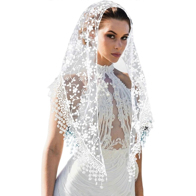 Latin Veils Head Scarf for Church Attendance Mantilla Veils Lace Head Covering Flower Veils for Travel and Worship Service  White | Fruugo SG