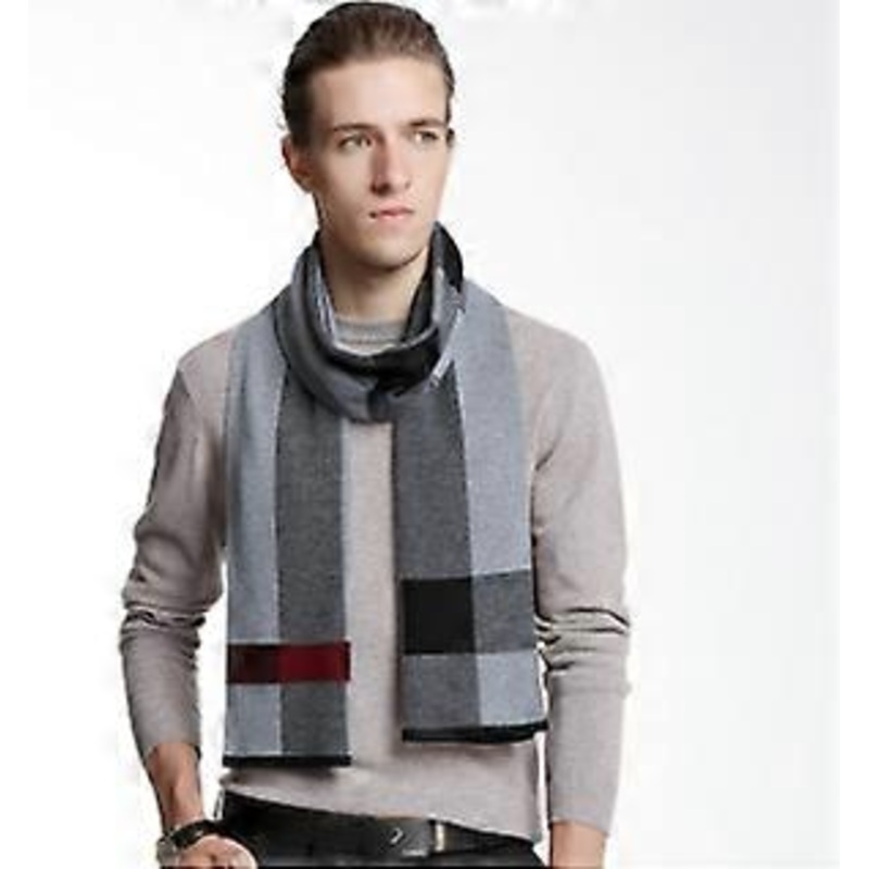 Men’s Winter Cashmere Feel Australian Wool Soft Warm Knitted Scarf LT01 | Fruugo SG