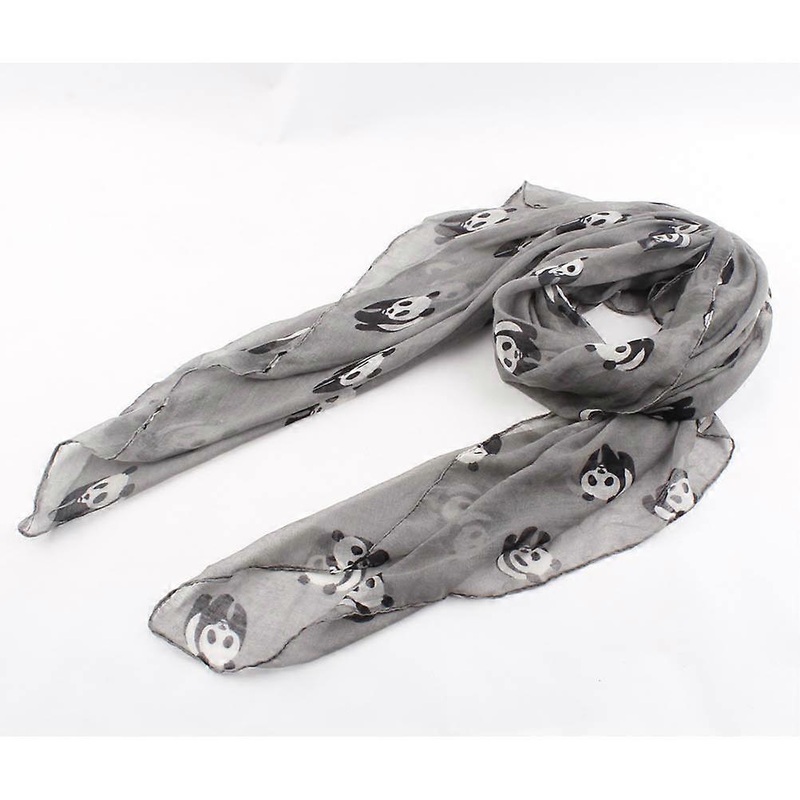 Panda Print Women Scarf Shawl Voile Gray 180x90x0.1cm Versatile Wear 1Pack | Fruugo SG